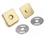 Verschluss - magnetisch - rechteckig - 18x18mm - gold